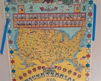 Bicentennial map with pictures of all presidents