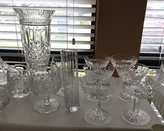 Waterford with small tall baccarat vase