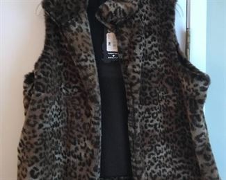 Faux leopard vest