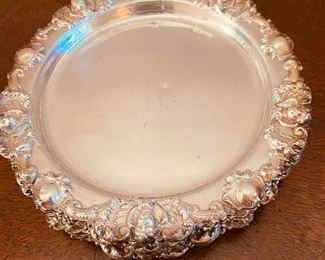Antique sterling silver plates/trays. Set of four.