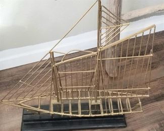 Mid-century brass boat