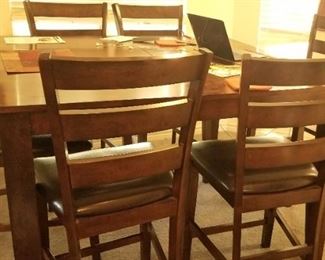 High top dining table with chairs, you will be set for the holidays