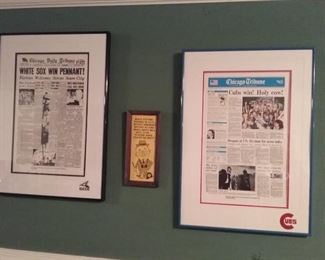 SPORTS FRAMED NEWSPAPERS