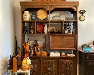 Collectible treasures from Egypt, Germany, Asia, Africa, and more. The wooden hutch has sold. 