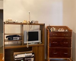 Media Console, rotary phones, alarm clocks, televisions, radio, all in working condition.