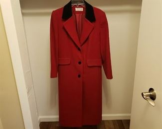 Red wool full length coat
