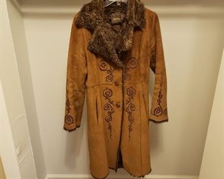 Guess leather full length coat