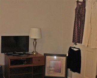 Master Bedroom Art, TV Stand, Lamp, Clothing