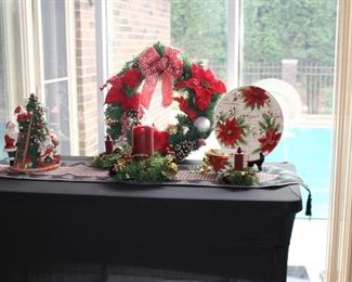 Christmas Candle, Wreath, Dish