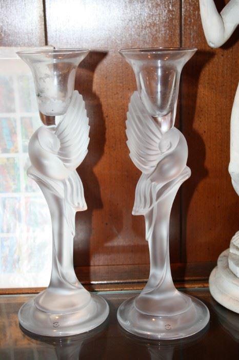 Faberge' Lalique Candle Holders