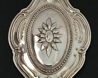 Large Towle sterling silver reversible 1982 Christmas pendant or ornament, measuring 3" tall by 2" wide.  Weighs 13.9g.  $68