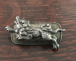  Old Chinese silver brooch, size 1 1/2" w x 3/4" h. No marks. $88 
