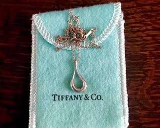 Elsa Peretti Tiffany & Co. open teardrop 18" necklace in sterling silver.  $280.