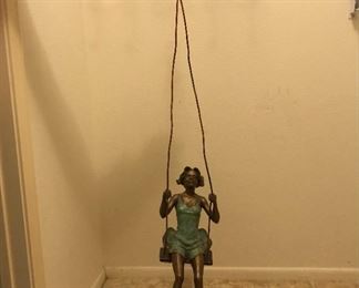 48" Bronze Girl Swinging, numbered 19/301