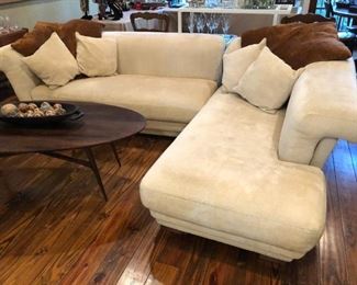 Roche Bobois modernist sectional sofa, 28” high x 116” long x 77” wide overall