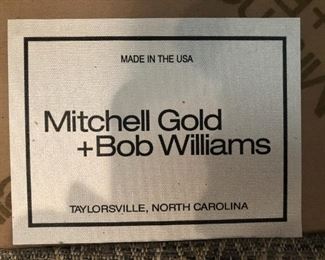 Mitchell Gold + Bob Williams “Marlene” modernist armchair and ottoman