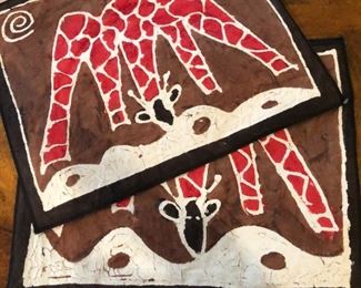 South African hand-painted placemats