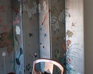 5.   Asian  style  folding  screen   84"  tall and there  are  6 panels of 17"  each