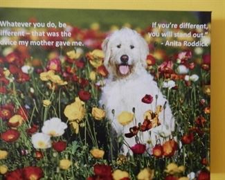 16" x 20" canvas Photograph with Inspirational quote by Anita Roddick. Quote is: "Whatever you do, be different was the advise my mother gave me. If you're different, you stand out" Dame Anita Lucia Roddick, DBE (23 October 1942 – 10 September 2007) was a British businesswoman, human rights activist and environmental campaigner.