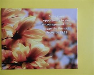 16" x 20" Canvas Photograph - Photograph by Myla Groth, St. George Botanical Garden, St. Croix - Quote from Proverbs 15:23. "Seize every opportunity to give encouragement. It is oxygen to the soul.