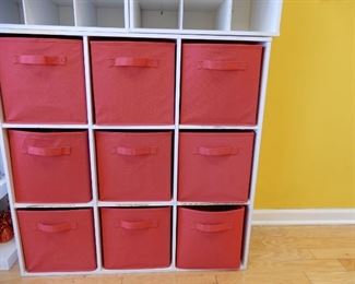 2 - Martha Stewart 9 cubby shelving unit. Red Canvas Files not included (already Sold)