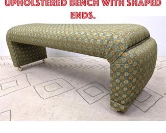Lot 1005 Decorator Long Upholstered Bench with Shaped Ends. 