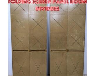 Lot 1029 Pair Studded Leather Folding Screen Panel Room Dividers
