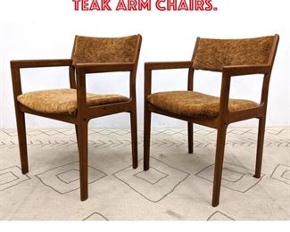 Lot 1030 Pair Danish Modern Teak Arm Chairs. 