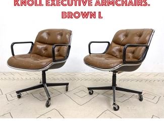 Lot 1031 Charles Pollock for Knoll Executive Armchairs. Brown L