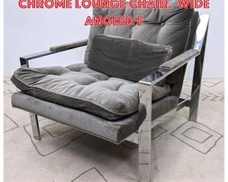 Lot 1034 Milo Baughman Style Chrome Lounge Chair. Wide angled f