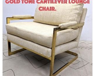 Lot 1035 Mid Century Modern Gold Tone Cantilever Lounge Chair. 