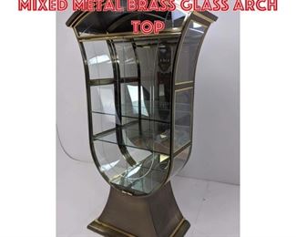Lot 1046 Mastercraft Attributed Mixed Metal Brass Glass Arch Top
