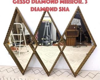 Lot 1045 Decorator Gold Gilt Gesso Diamond Mirror. 3 diamond sha