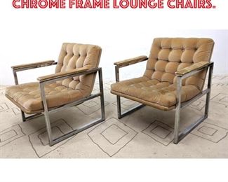 Lot 1067 Mid Century Modern Chrome frame Lounge Chairs. 