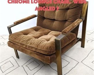 Lot 1070 Milo Baughman Style Chrome Lounge Chair. Wide angled f