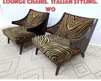 Lot 1079 Decorator Oversized Lounge Chairs. Italian Styling. Wo