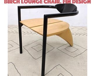 Lot 1088 Memphis Style Metal and Birch Lounge Chair. Fin Design