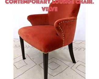 Lot 1089 MICHAEL BERMAN Velvet Contemporary Lounge Chair. Velve
