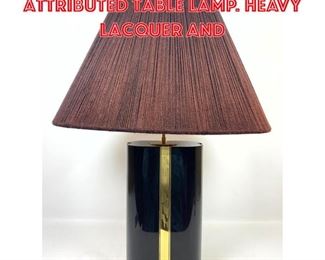 Lot 1109 KARL SPRINGER Attributed Table Lamp. Heavy lacquer and 