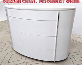 Lot 1111 ROCHE BOBOIS Flow Oval Dresser Chest. Modernist White 