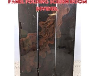 Lot 1164 Decorated Lacquer 3 Panel Folding Screen Room Divider.