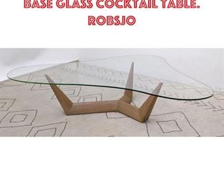 Lot 1173 Modernist Tripod Wood Base Glass Cocktail Table. Robsjo