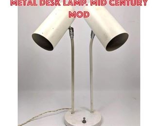 Lot 1186 OMI Double Shade White Metal Desk Lamp. Mid Century Mod