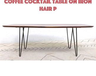 Lot 1192 Rosewood Surfboard Coffee Cocktail Table on Iron Hair P