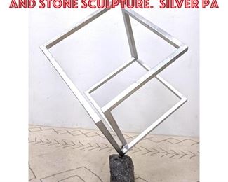 Lot 1197 Modernist Painted Steel and Stone Sculpture. Silver pa