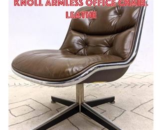Lot 1214 Charles Pollock for Knoll Armless Office Chair. Leathe