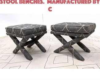 Lot 1236 Pair Decorator x Base Stool Benches. Manufactured by C