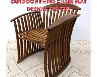 Lot 1239 Modernist Teak Outdoor Patio Chair Slat Design. No Cus