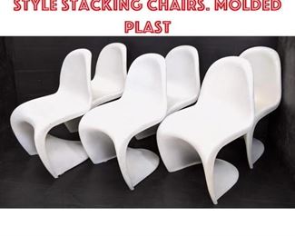 Lot 1248 Set 6 Verner Panton Style Stacking Chairs. Molded Plast