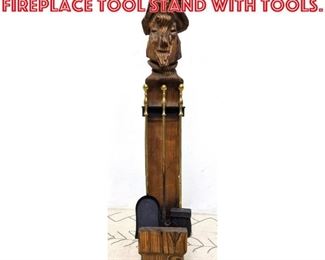 Lot 1267 WITCO Carved Figural Fireplace Tool Stand With Tools. 